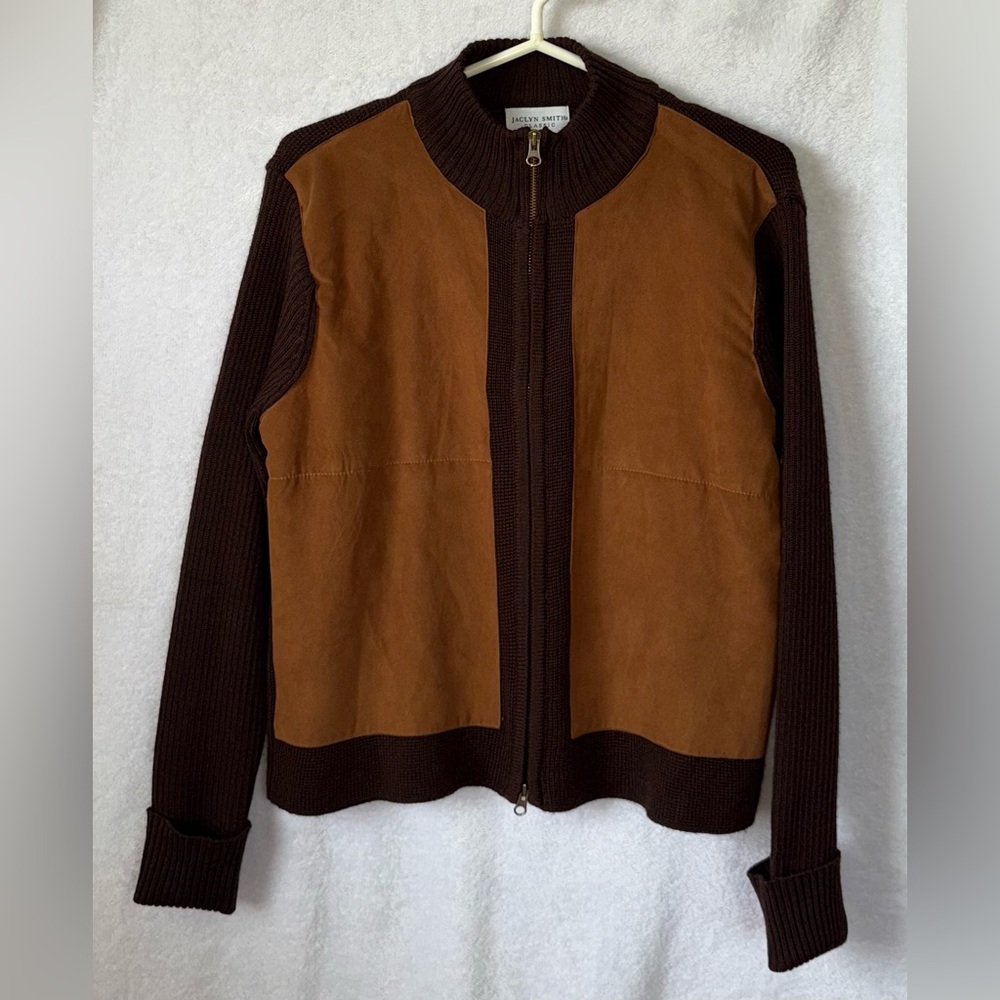 Vintage Jaclyn Smith size large brown tan suede sweater
